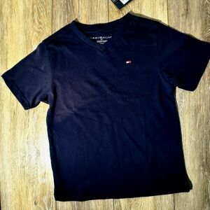 Tommy Hilfiger Navy Blue V-Neck Short Sleeve Tee Size 4T